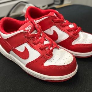 Nike Kids' Red & White Low-Top Sneakers